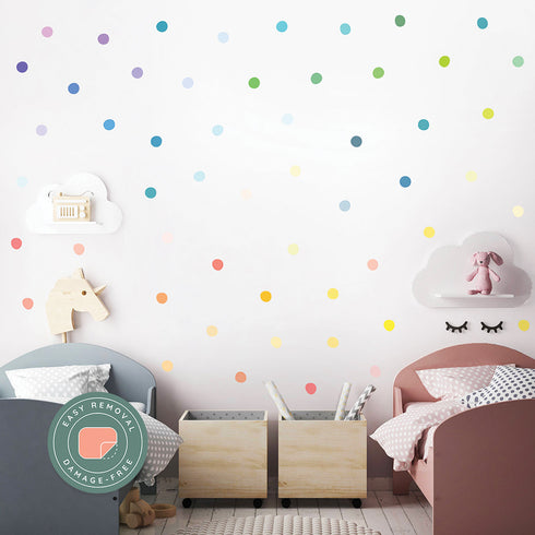 Multicolour Polka Dot - Removable Wall Sticker